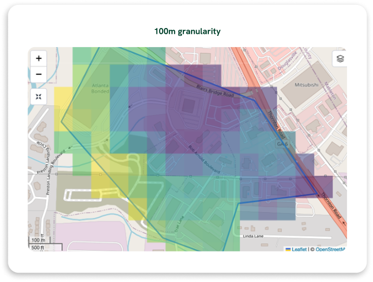 Natcap platform spatial granularity example - 10m