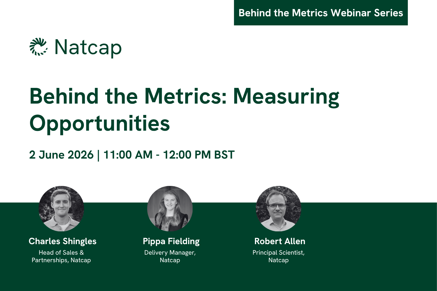 Natcap Webinar - Behind the Metrics - Measuring Opportunities